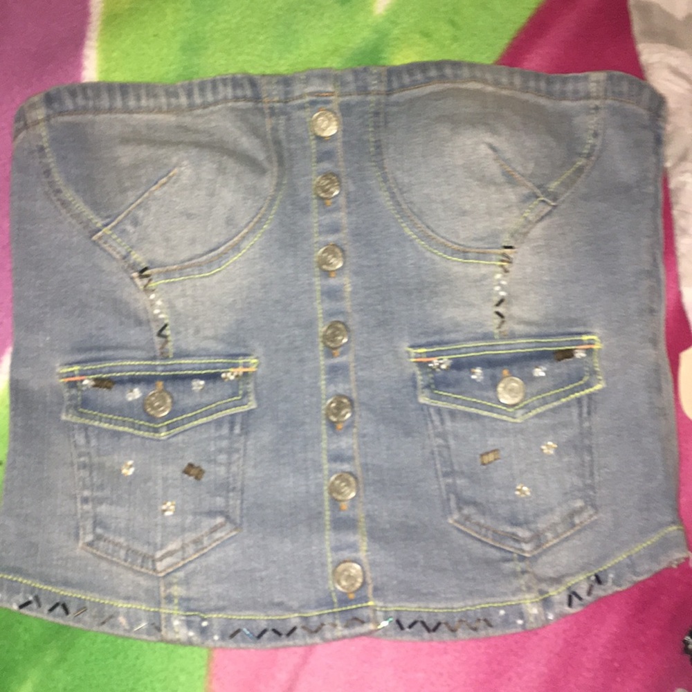 Denim tube top